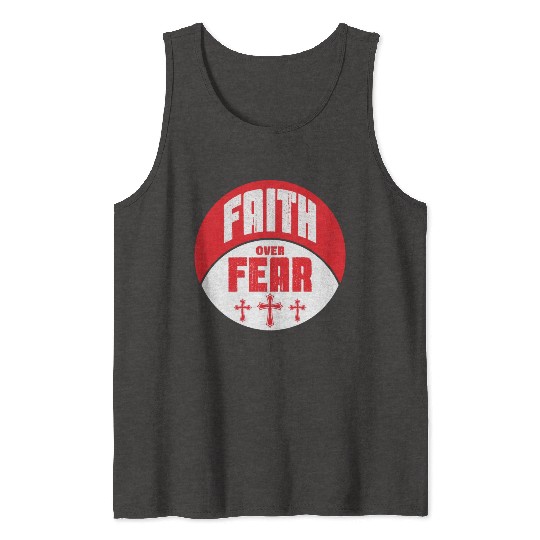 Faith Over Fear Love Jesus Christian Christmas Tank Tops