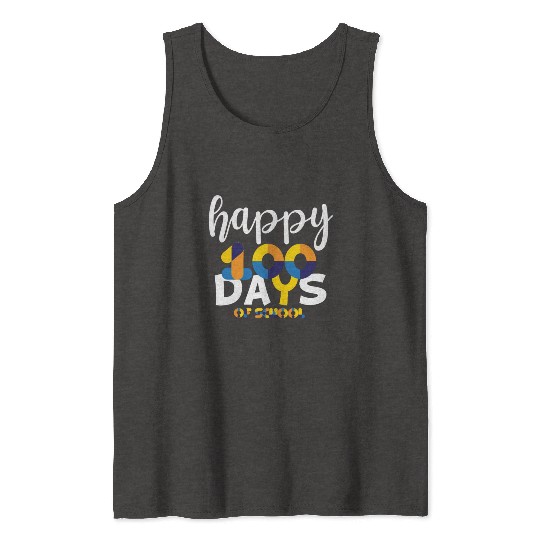 Happy 100 Days Of School Tank Tops Teacher Team Grade