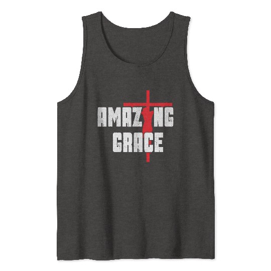 Amazing Grace Love Jesus Christian Christmas Tank Tops