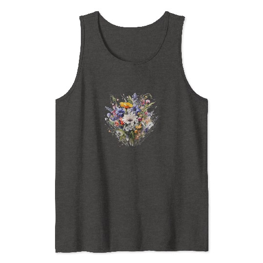 Wild Flowers Botanical Flower Nature Tank Tops
