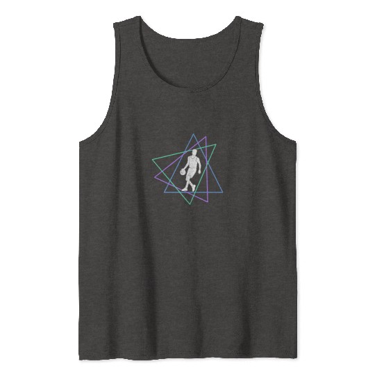 Geometric Basketball Dribble Tank Tops