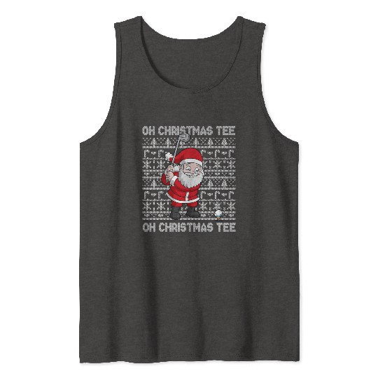 Golf Oh Christmas Tank Tops Santa Claus Golfer Golfing T
