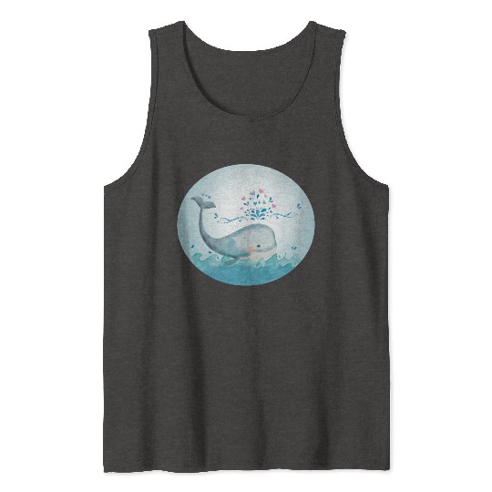 Whale Cute Whale Swimming Tank Tops
