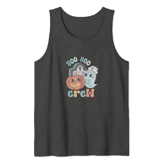 Boo Boo Crew Nurse Funny Ghost Women Halloween Tank Tops