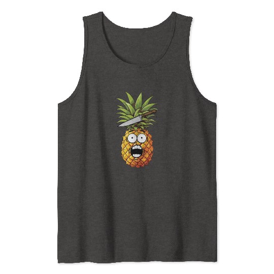 Funny Shocked Pineapple Tank Tops
