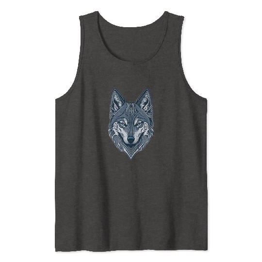 Beautiful wolf face Tank Tops