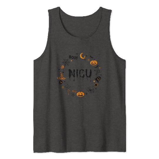 Cute NICU Halloween design | Boo NICU | Preemie Tank Tops