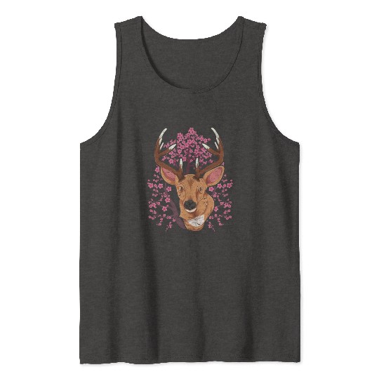 Cherry blossom forest animal gift Sakura deer Tank Tops