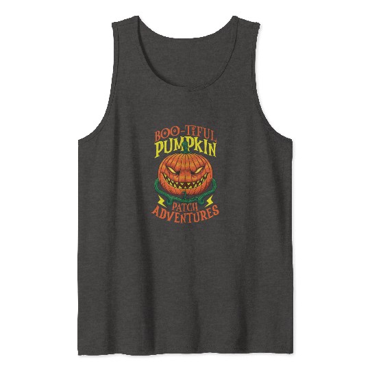 Scary Pumpkin Halloween Costume Autumn Fall Gift Tank Tops