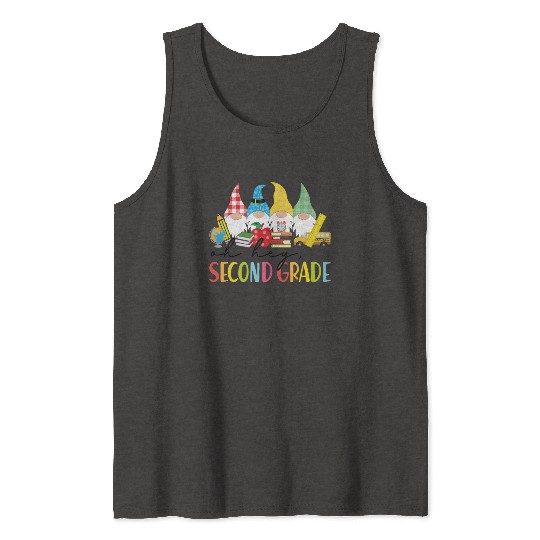 Oh Hey Second Grade Gnomes Student 2nd Grade Back Tank Tops
