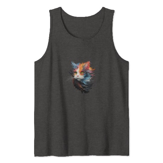 Persian Cat Masterful Animal Painting Tank Tops