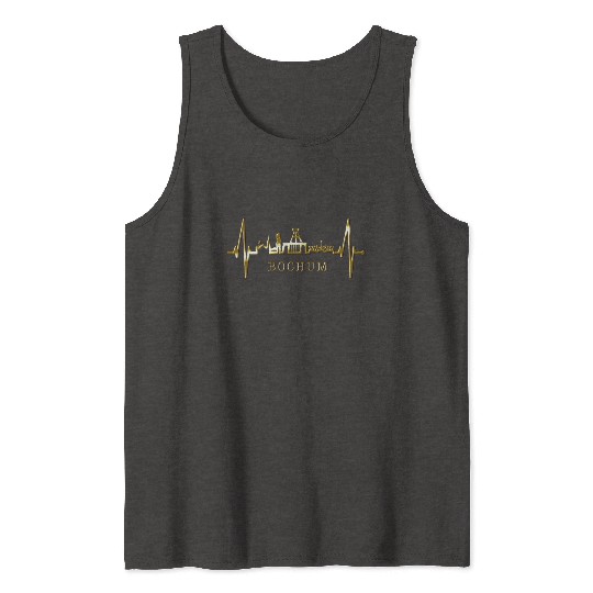 Bochum Skyline Heartbeat Ruhrpott Germany Lover Tank Tops
