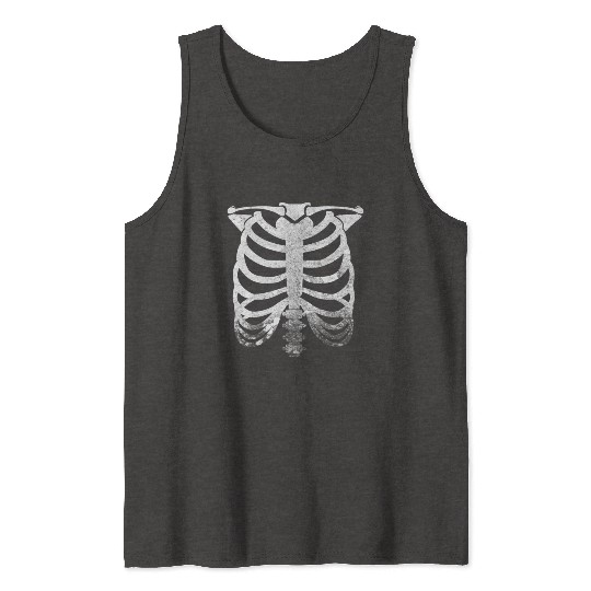 Halloween Skeleton Rib Cage Tank Tops
