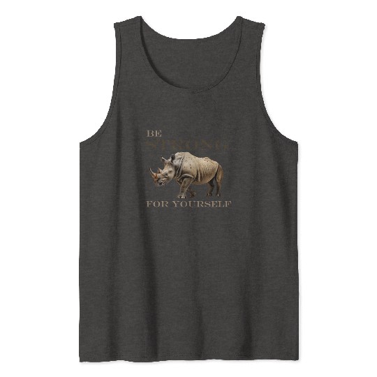 rhinoceros side view Tank Tops