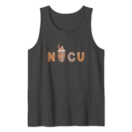 Cute NICU Coffee Halloween design Tank Tops
