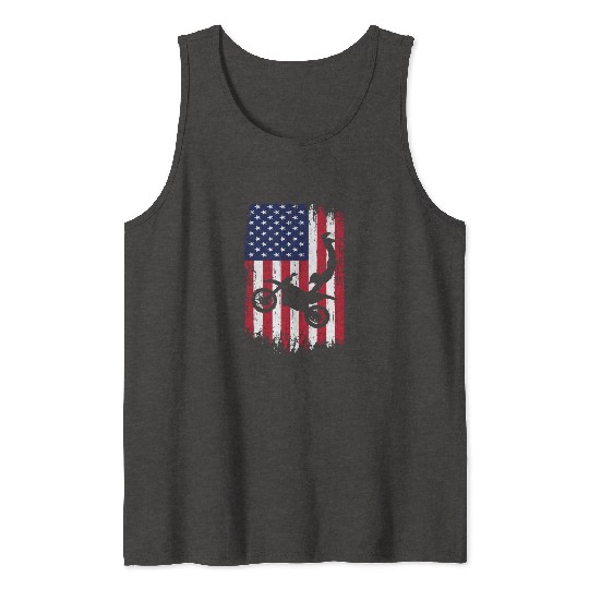 Supercross Freestyle Motocross American Flag Tank Tops