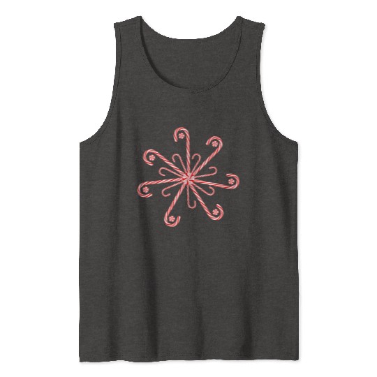 Peppermint Candy Cane Snowflake Tank Tops