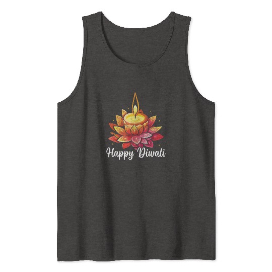Happy Diwali Diwali Festival Indian Hindu Hinduism Tank Tops