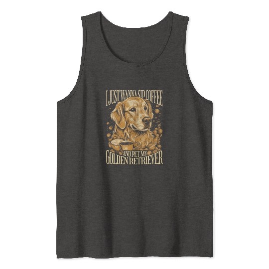 Golden retriever dog realistic Tank Tops