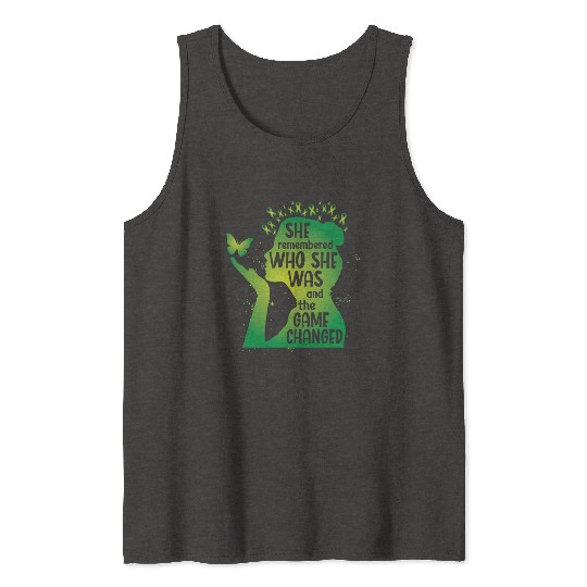 Mental Health Green Ribbon Butterfly Tank Tops