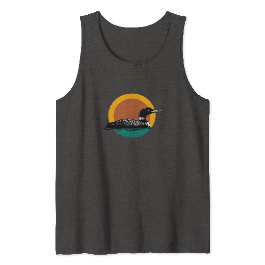 Loon Sunset Faded Look with Retro Colors Tank Tops