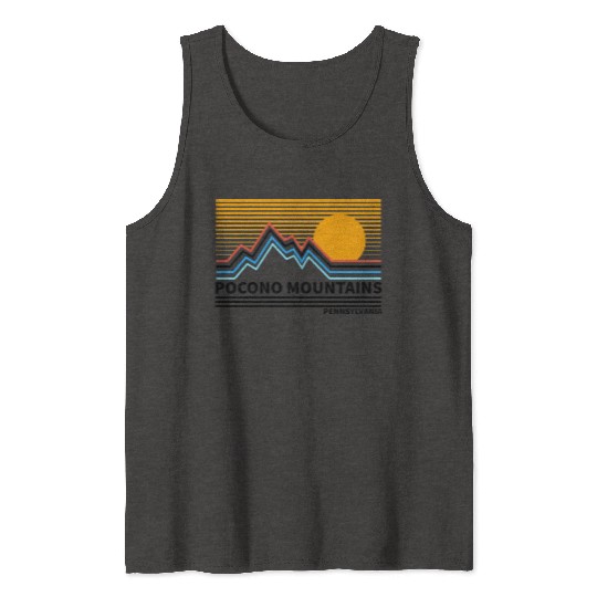 Pocono Mountains Pennsylvania Vintage Retro Hiking Tank Tops