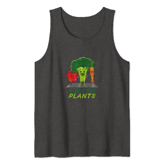 runs on plants vegan vegetarian runner broccoli gi Tank Tops