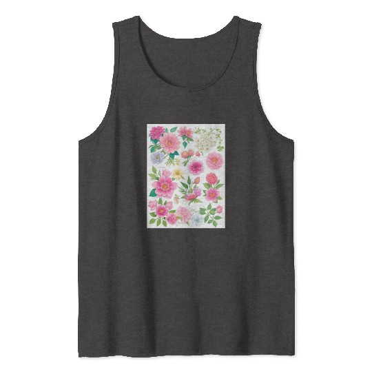 Lavender and Lilac Spring Flowers Tank Tops