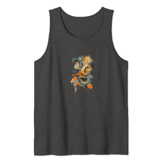 Abstract Banana Flower Tank Tops