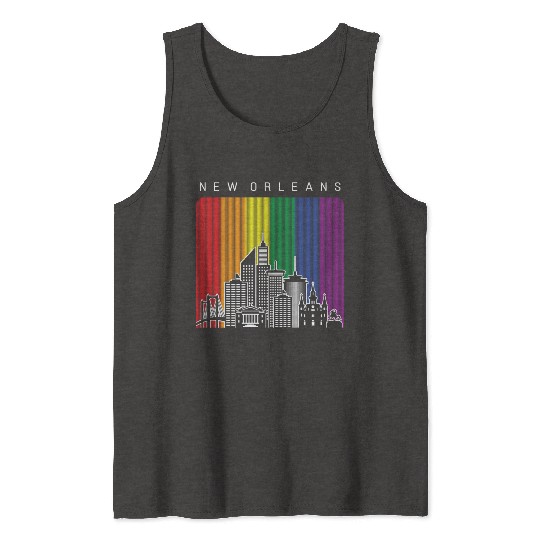 New Orleans Louisiana Rainbow Flag LGBT Pride Tank Tops