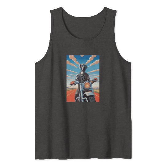 This is Great : Great Dane Riding a Motorcycle Tank Tops