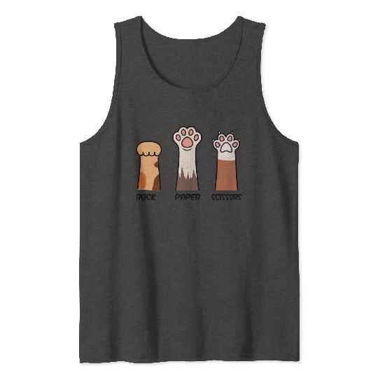 Rock Paper Scissors with Cat Paws Tank Tops