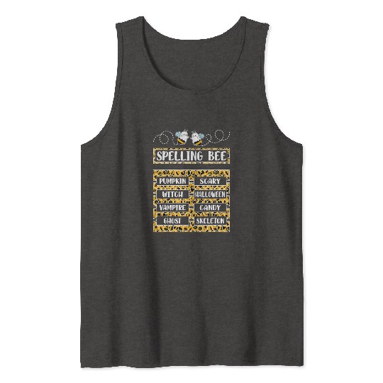 Spelling Bee Halloween Teachers Tank Tops