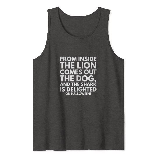 Dog inside lion Halloween Tank Tops