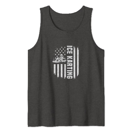 USA Ice Karting Ice Kart Racer America Tank Tops