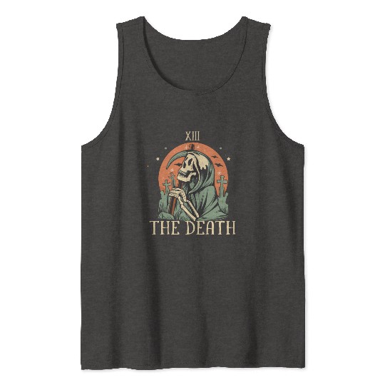 The Death Magic Tarot Skeleton Halloween Tank Tops