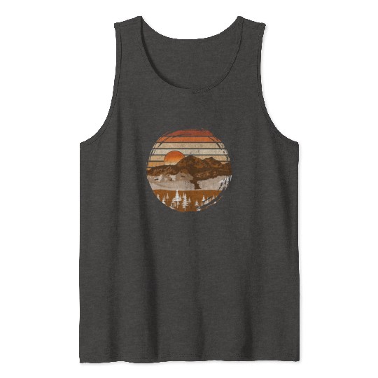 Retro sunset nature Tank Tops