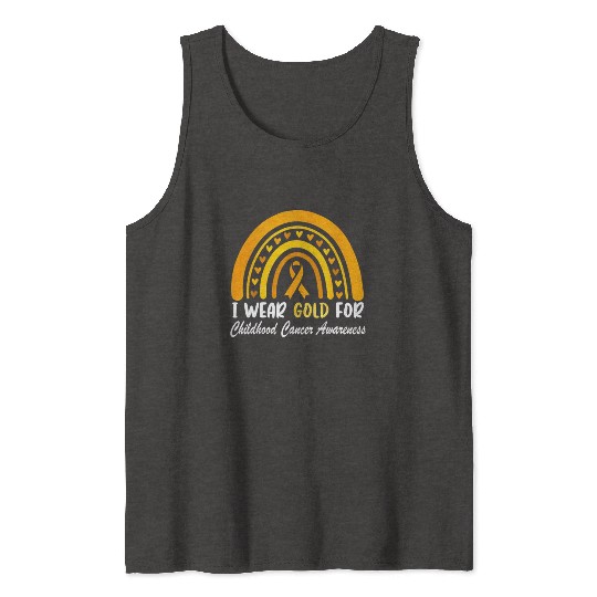 I Wear Gold For Childhood Cancer Awareness Tank Tops