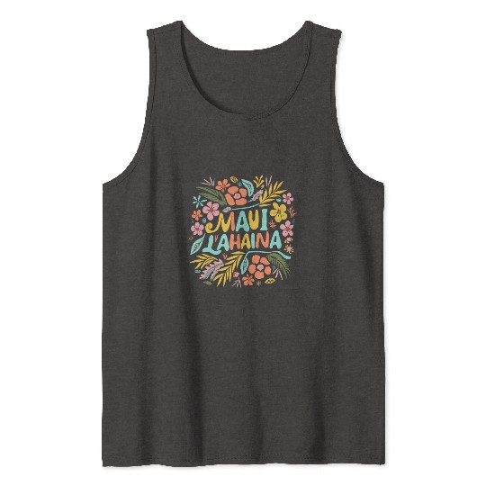 Maui Strong Lahaina Flower floral Tank Tops