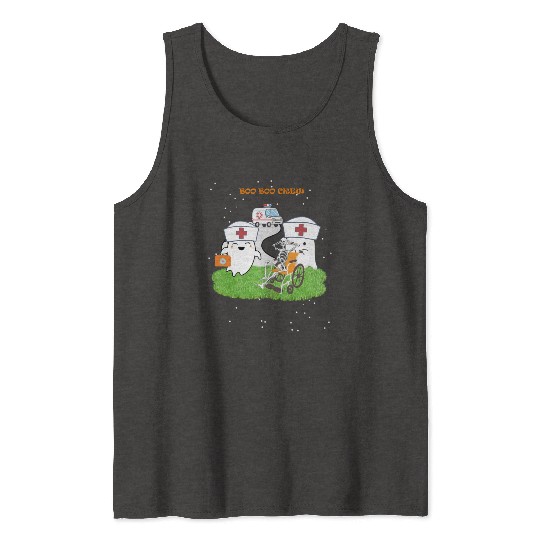 Funny Halloween Boo Boo Crew Ghost Nurse Tank Tops