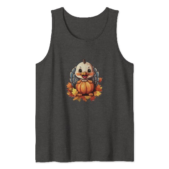 Pumpkin Bird Turkey Holiday Animal Pet Lover Tank Tops