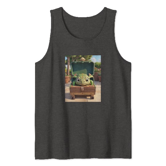 Tortuga grande con caja en jardin Tank Tops