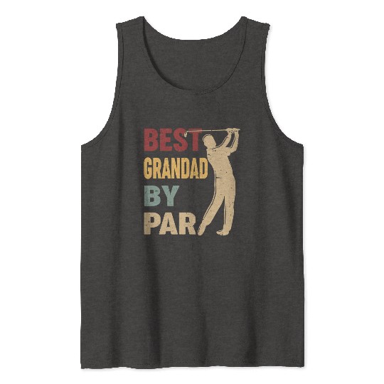 Best Grandad By Par Funny Golf Vintage Tank Tops