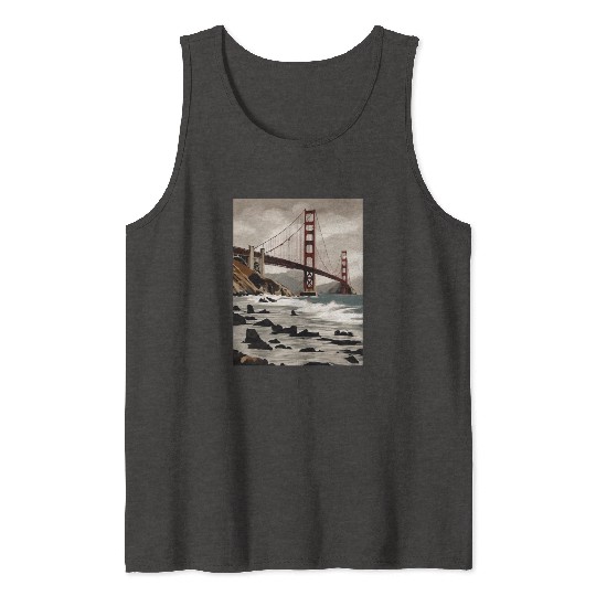 Golden Gate Bridge California Tank Tops, Golden Gate