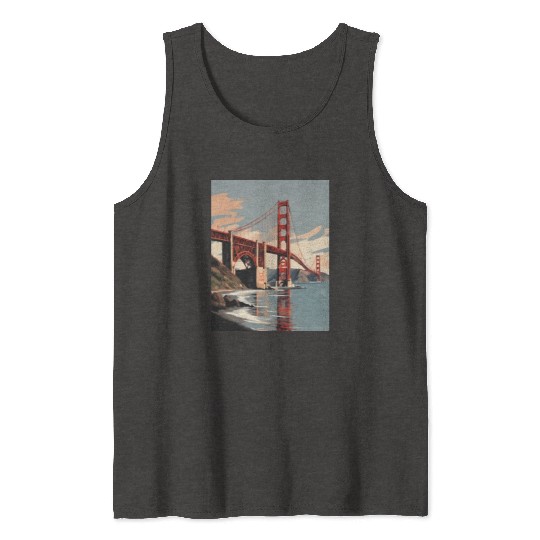 Golden Gate Bridge California Tank Tops, Golden Gate