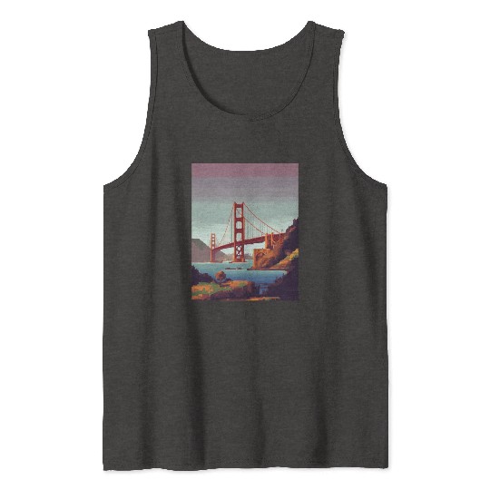 Golden Gate Bridge California Tank Tops, Golden Gate