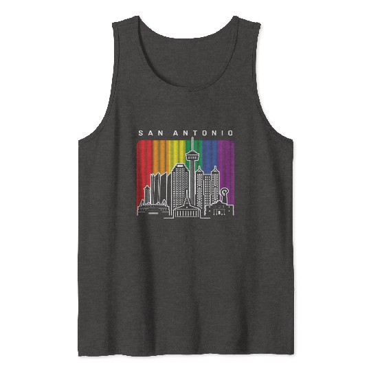 San Antonio Texas Rainbow Flag LGBTQAI Pride Tank Tops