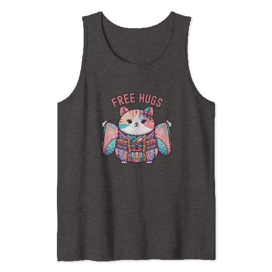 Free hugs from Japanese cat Tank Tops