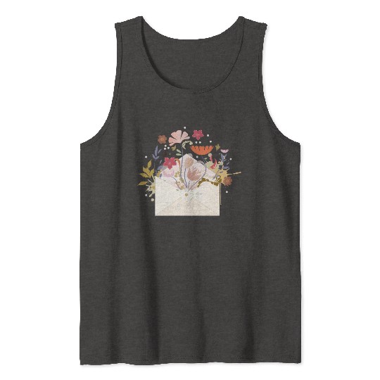 floral envelope with flowers and seal Tank Tops