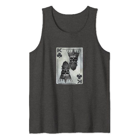 Gothic Card Game Clubs King Creepy Tank Tops